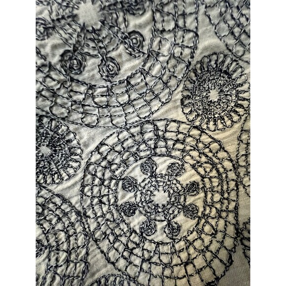 Women’s Large (Petite) Pure Jill Blue/White Embroidered Kimono Cardigan - Picture 2 of 11